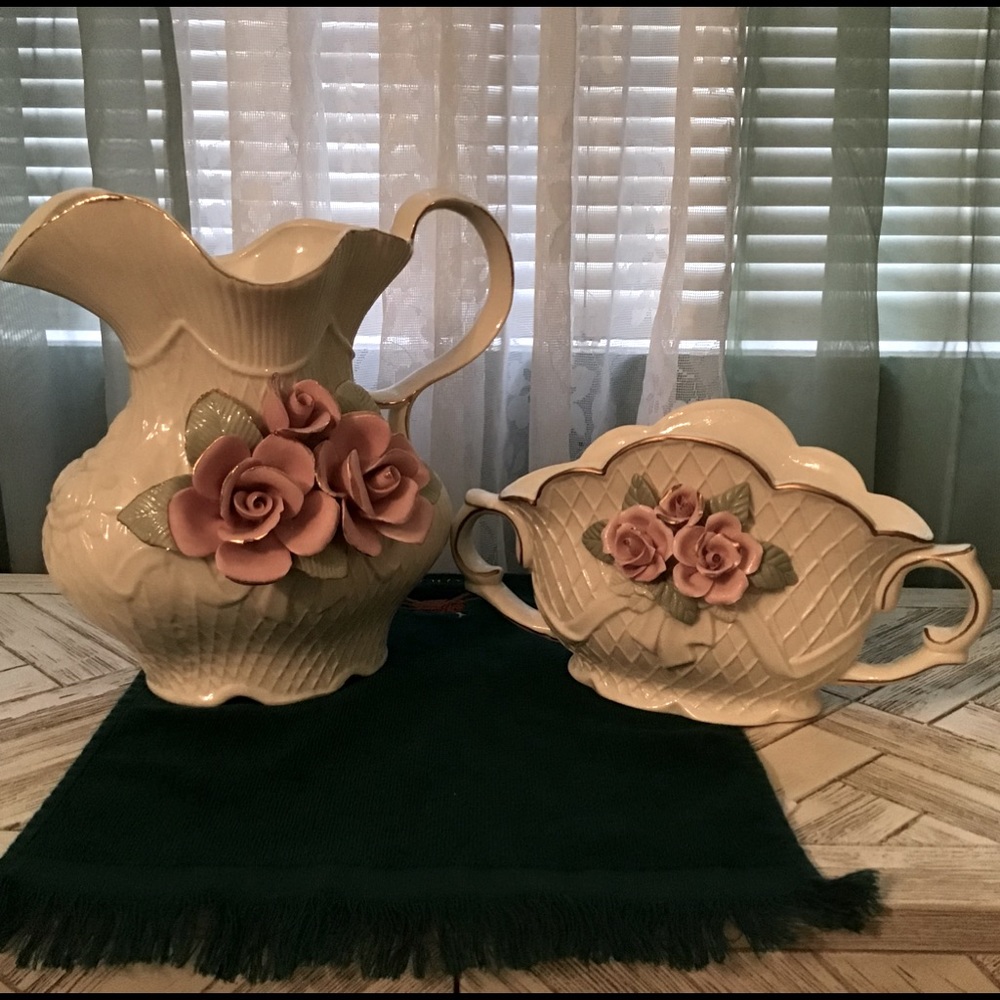 Vintage Porcelain Victorian Pitcher & Server
